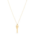 14K Yellow Gold Triple Heart Key Necklace