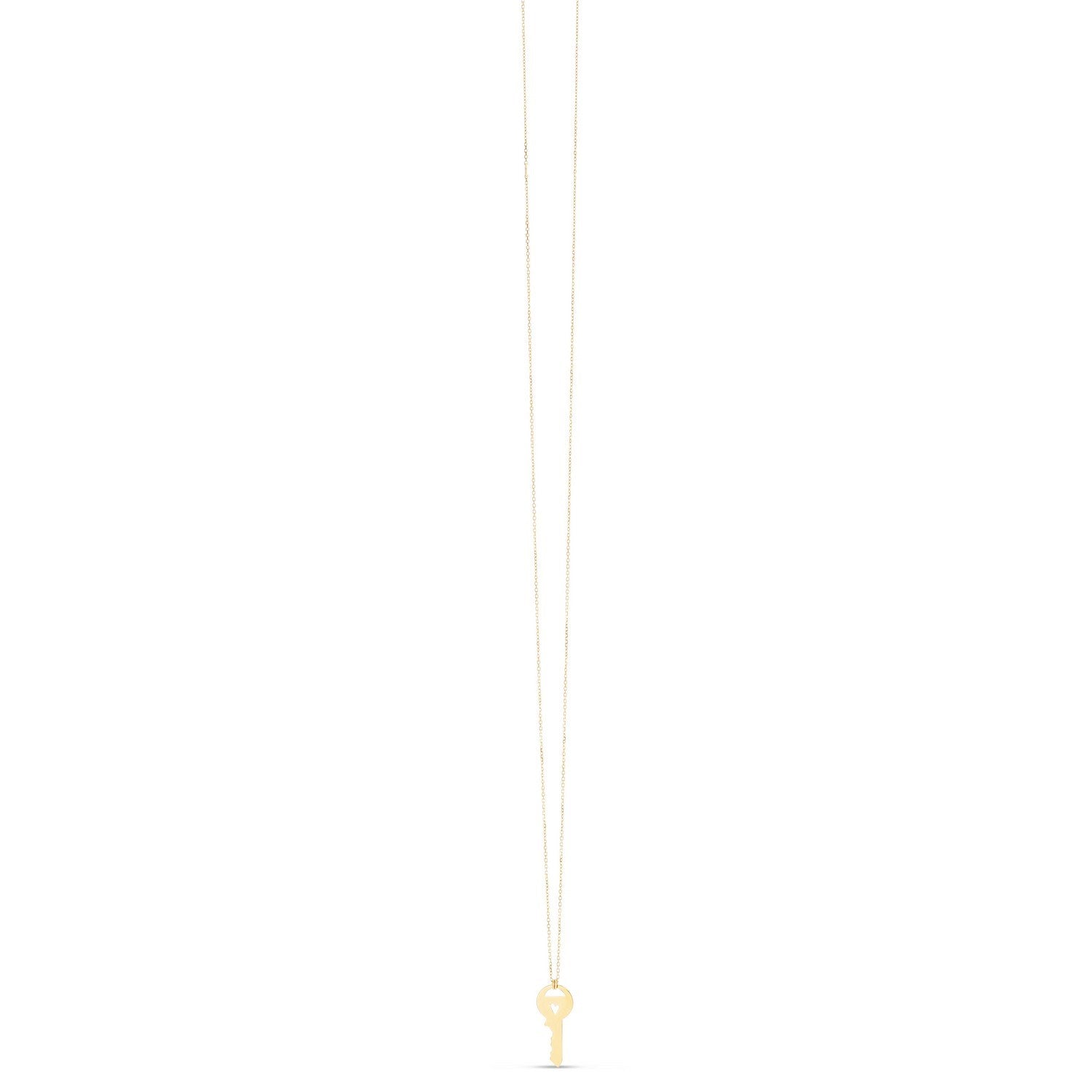 14K Yellow Gold Triple Heart Key Necklace