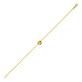 14K Yellow Gold Citrine Heart Bracelet (1.50 mm)