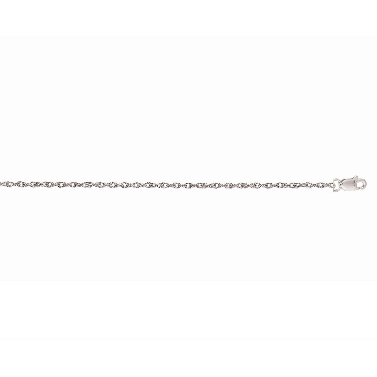 14k White Gold Machine Rope Chain (1.10 mm)