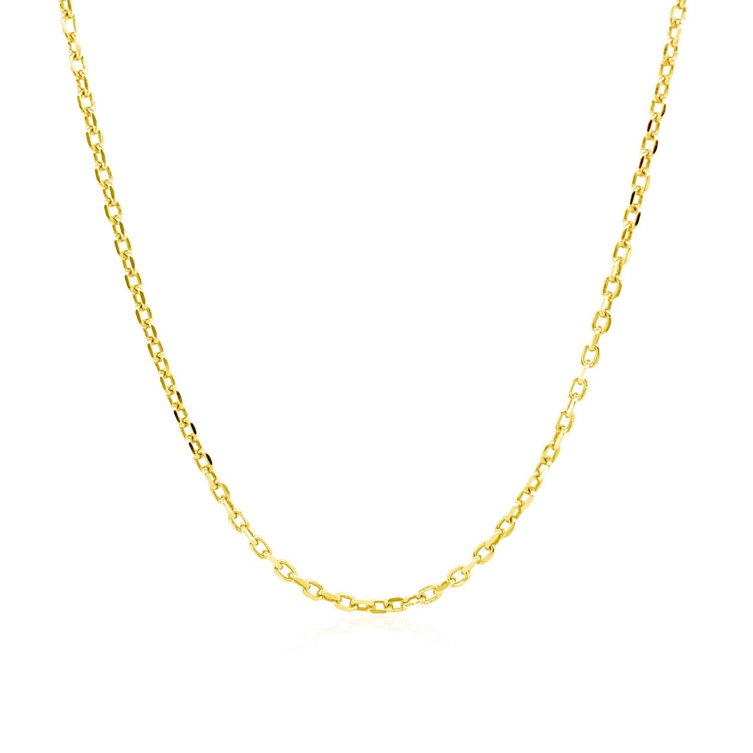 Sterling Silver Yellow Gold Plated Diamond Cut Cable Chain (1.40 mm)