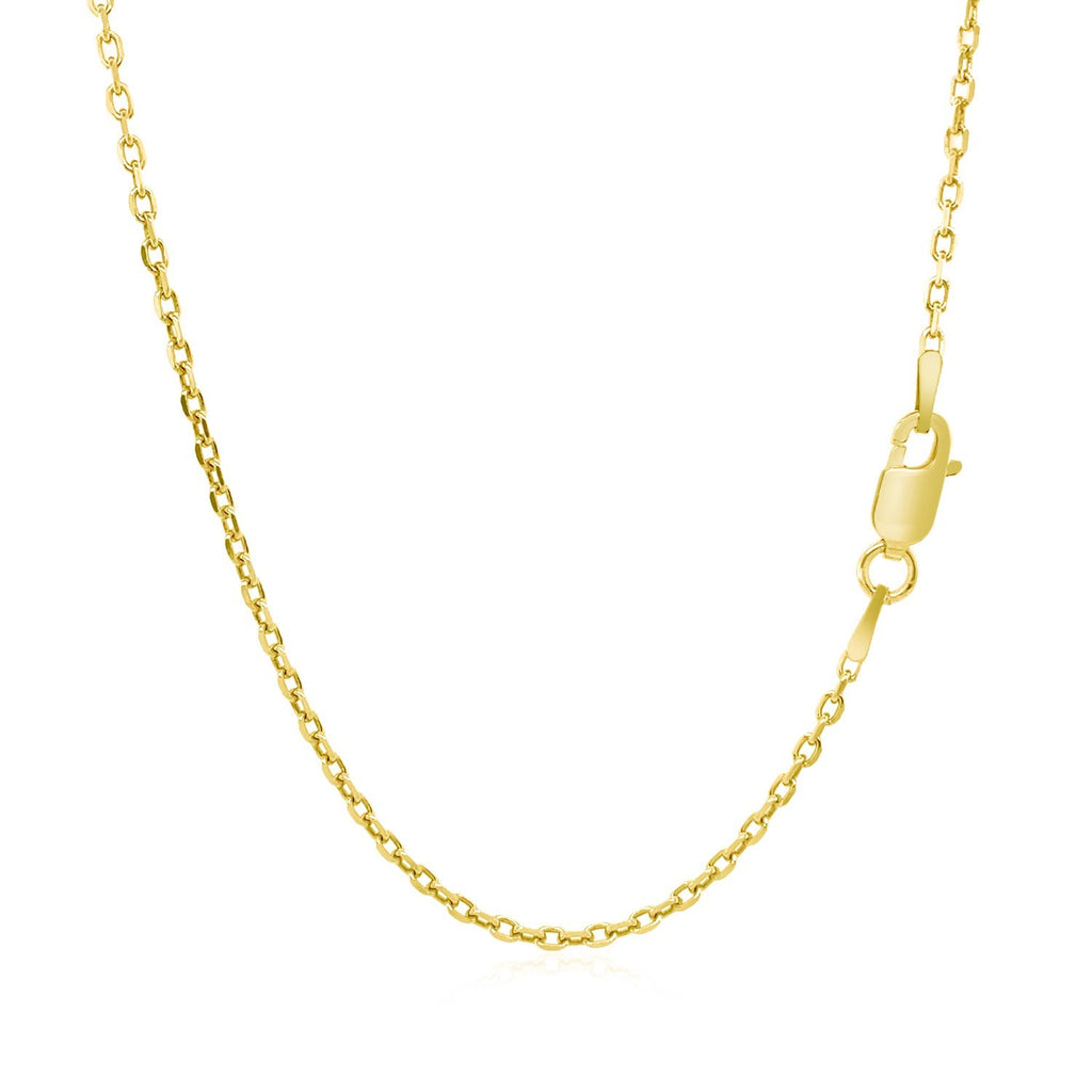 Sterling Silver Yellow Gold Plated Diamond Cut Cable Chain (1.40 mm)