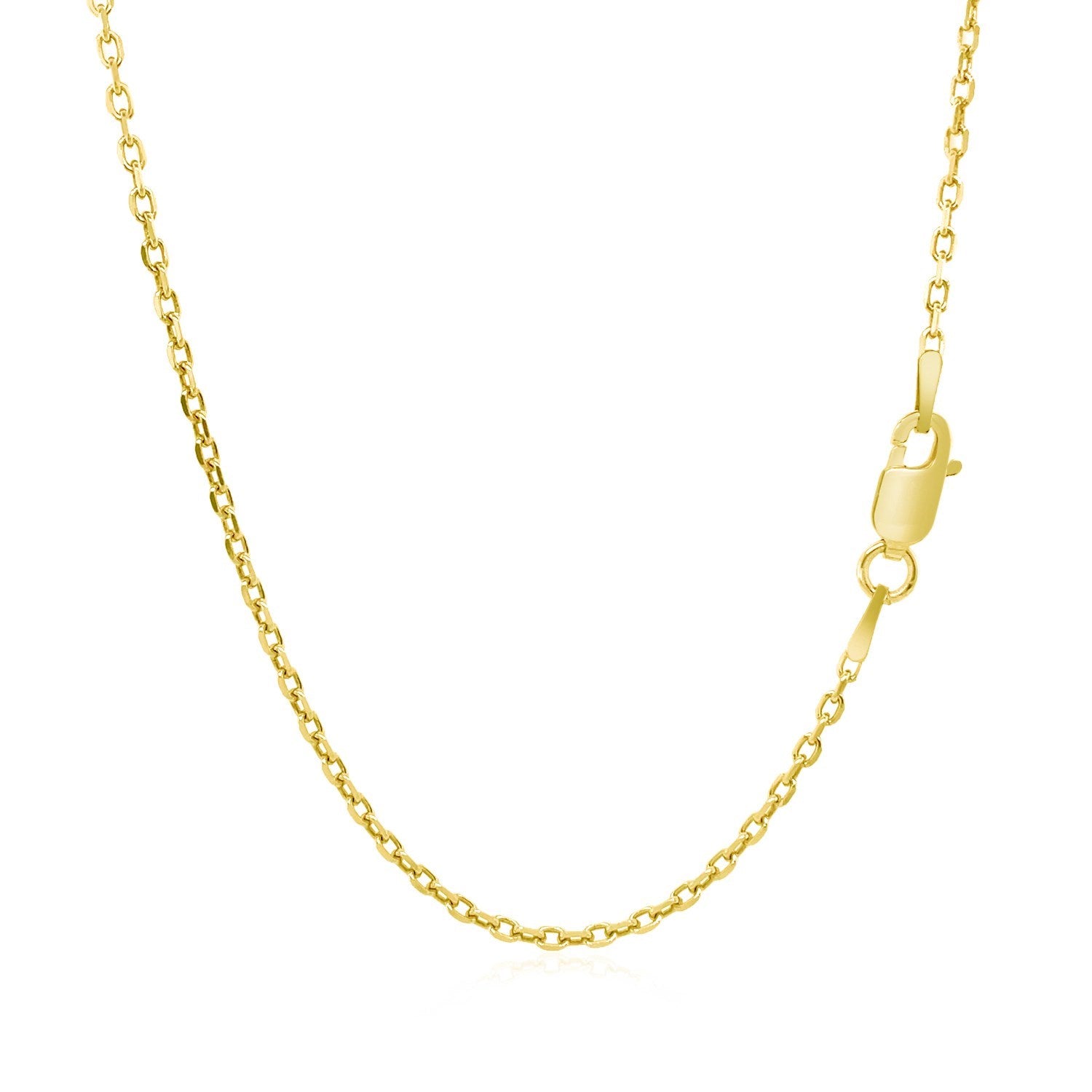 Sterling Silver Yellow Gold Plated Diamond Cut Cable Chain (1.40 mm)
