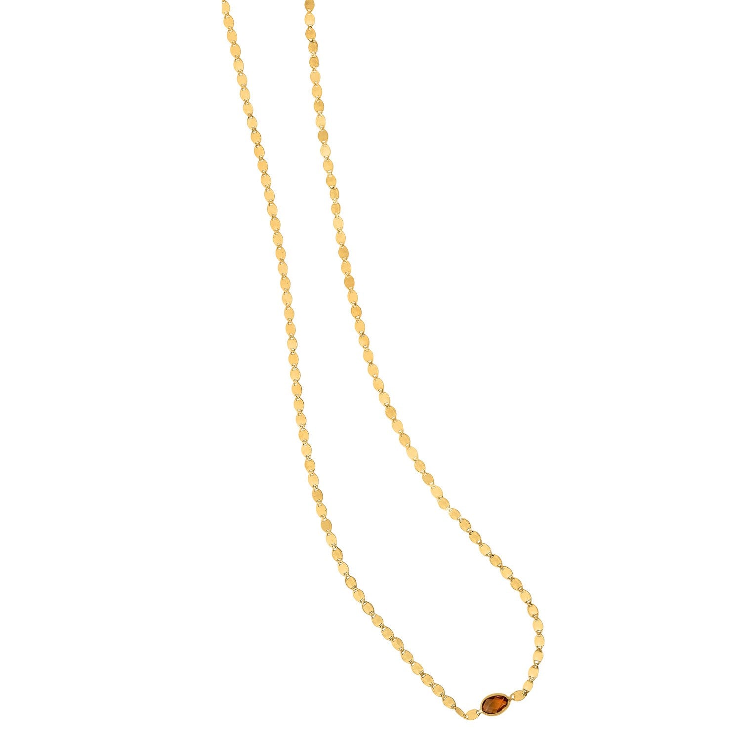 14K Yellow Gold Citrine Mirrored Chain (2.20 mm)