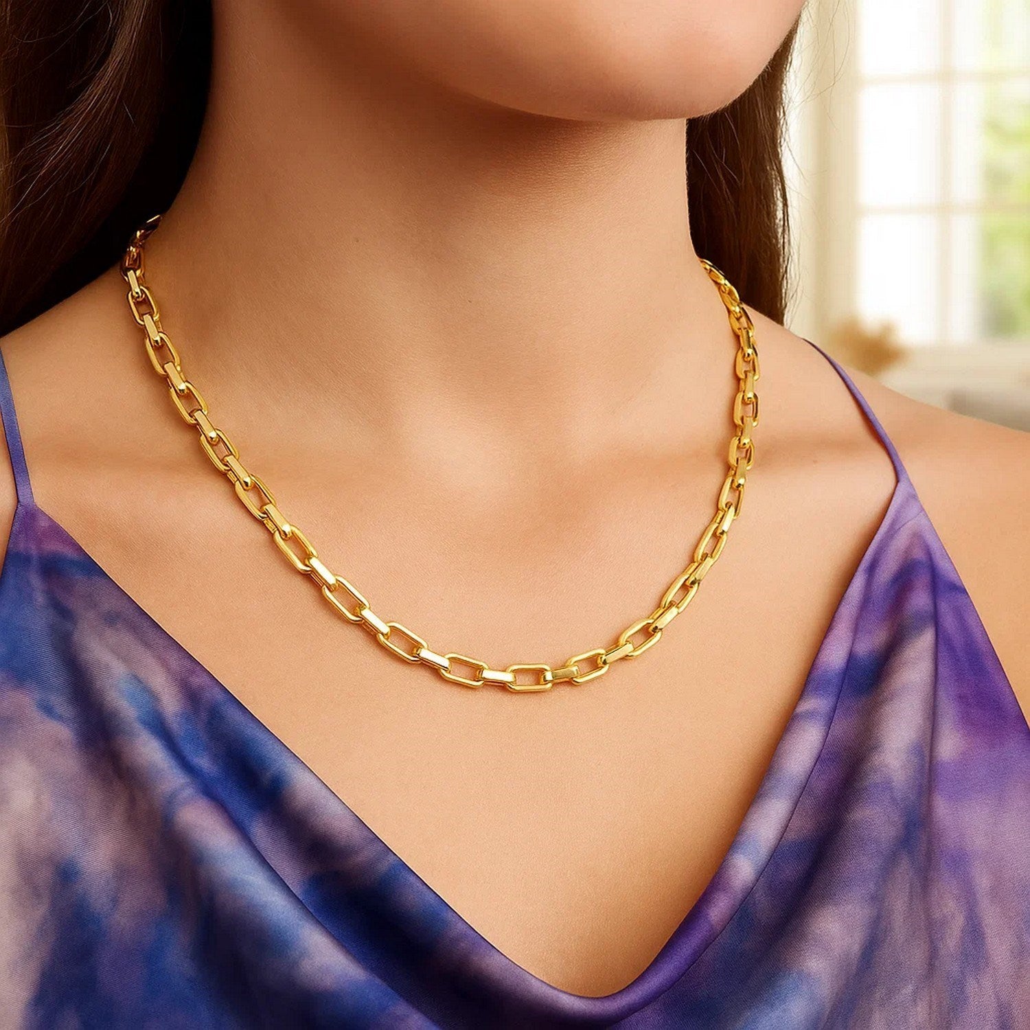 Sterling Silver Gold Plated French Cable Chain (5.00 mm)