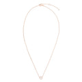 14k Rose Gold 17 inch Necklace with Round White Topaz