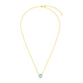 14k Yellow Gold 17 inch Necklace with Cushion Blue Topaz