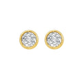 14K Yellow Gold White Topaz Birthstone Earrings