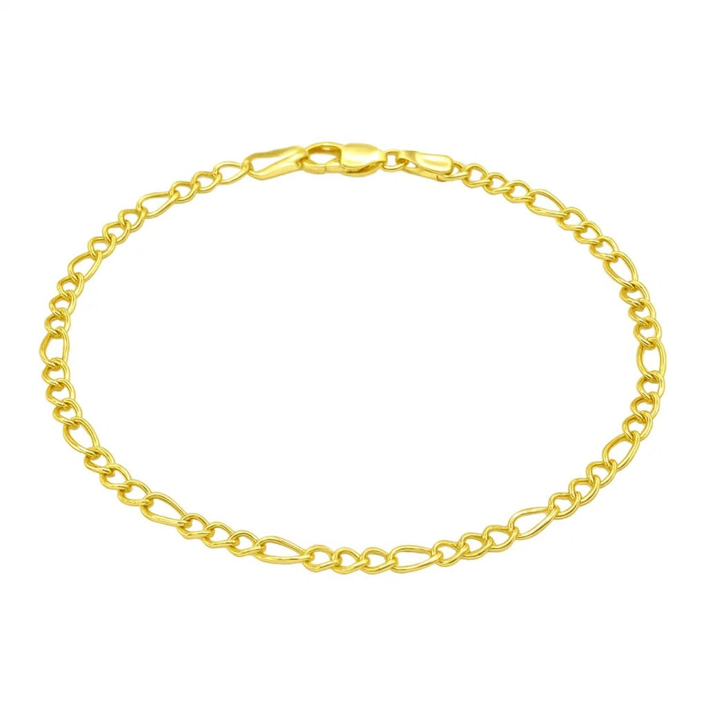 10k Yellow Gold Link Figaro Bracelet (2.60 mm)