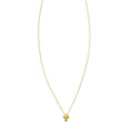 14K Yellow Gold Puffed Mini Cross Pendant Necklace