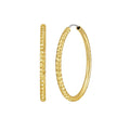 14K Yellow Gold Faceted Round Hoop Earrings