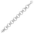 Sterling Silver Rhodium Plated Round Link Bracelet