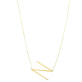 14K Yellow Gold Yours Truly Large Initial N Necklace