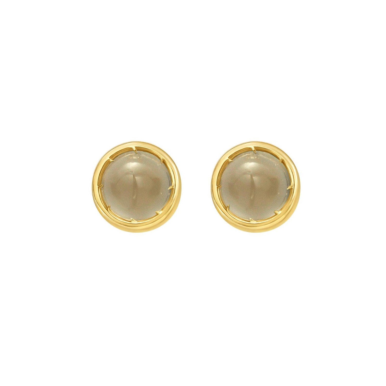 14K Yellow Gold Moonstone Birthstone Earrings