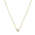 14k Yellow Gold 17 inch Necklace with Round White Topaz