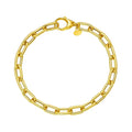 14K Yellow Gold Charm Lock Paperclip Chain Bracelet