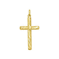 14K Yellow Gold Swirl Cross Pendant