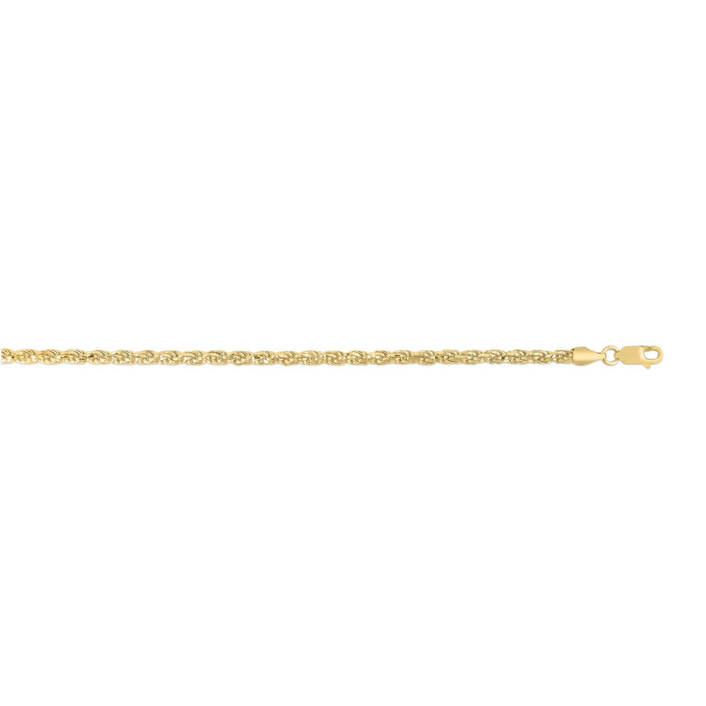 Sterling Silver Yellow Gold Plated Diamond Cut Royal Rope Chain (3.60 mm)