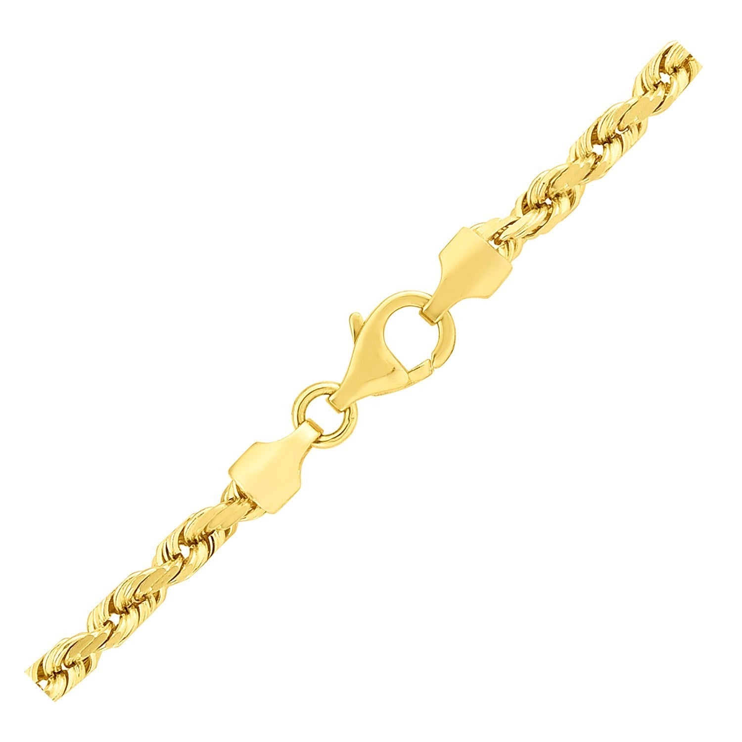 Sterling Silver Yellow Gold Plated Diamond Cut Royal Rope Chain (3.60 mm)