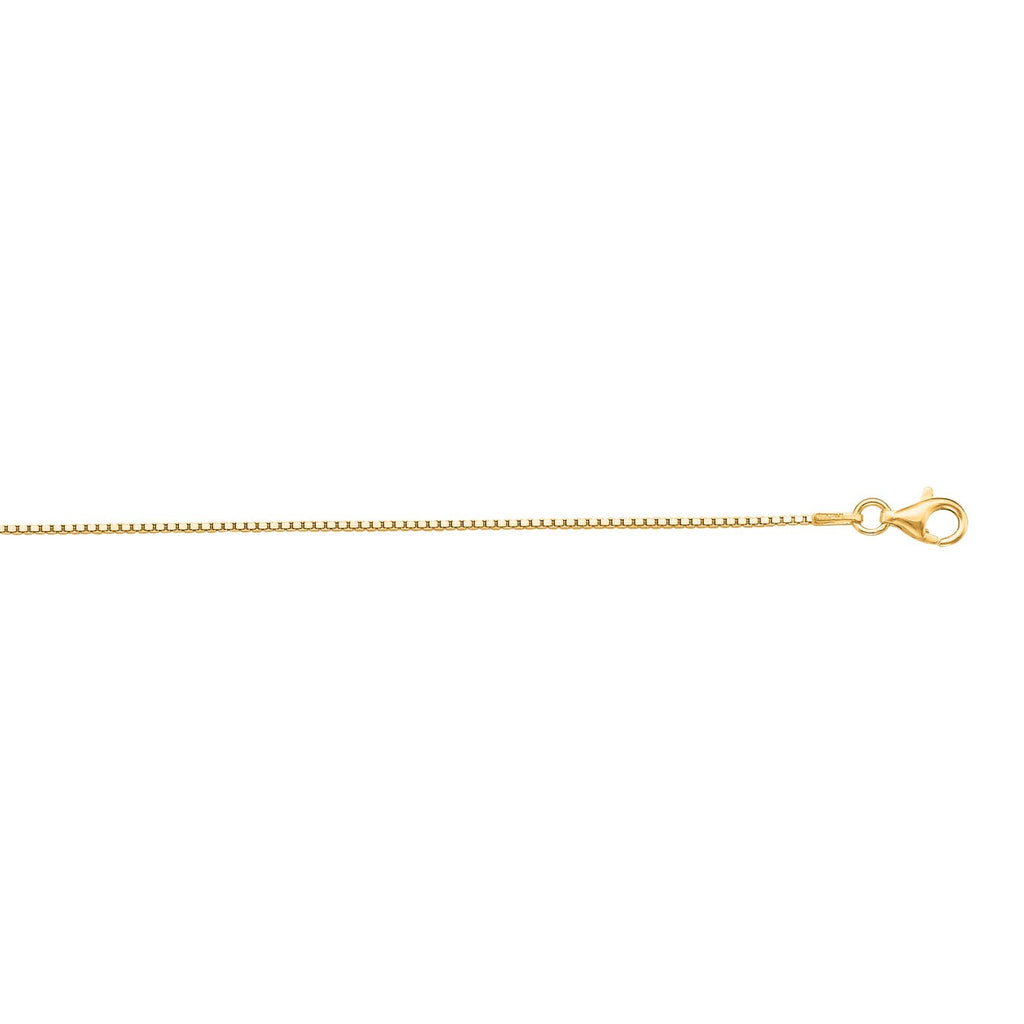 Sterling Silver Yellow Gold Plated Classic Box Chain (1.10 mm)