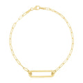 14k Yellow Gold High Polish Open Straight Paperclip Bracelet (2.10 mm)