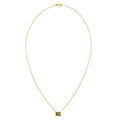 14K Yellow Gold Emerald Cut Peridot Necklace