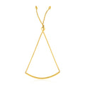 14k Yellow Gold Smooth Curved Bar Lariat Design Bracelet (0.80 mm)