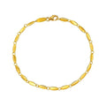 14K Yellow Gold Flat Pebble Link Bracelet (2.50 mm)