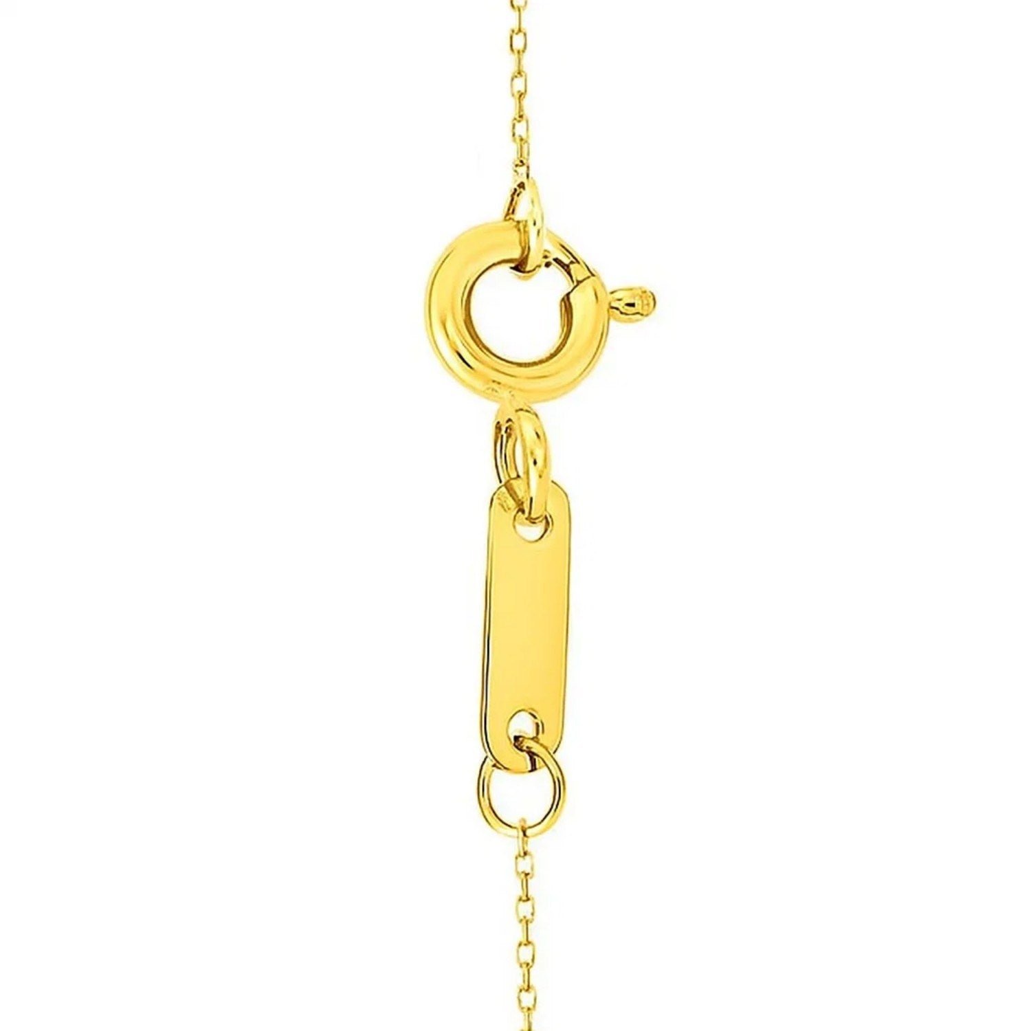 14k Yellow Gold High Polish Linked Double Circle Cutout Necklace