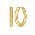 14K Yellow Gold Polished Round Hinged Hoop Earrings