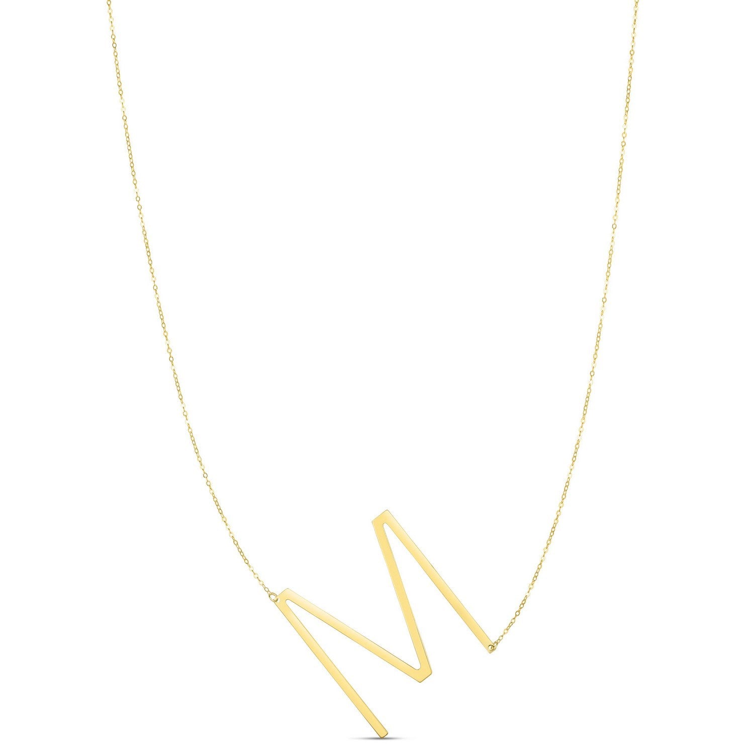 14K Yellow Gold Yours Truly Large Initial M Necklace