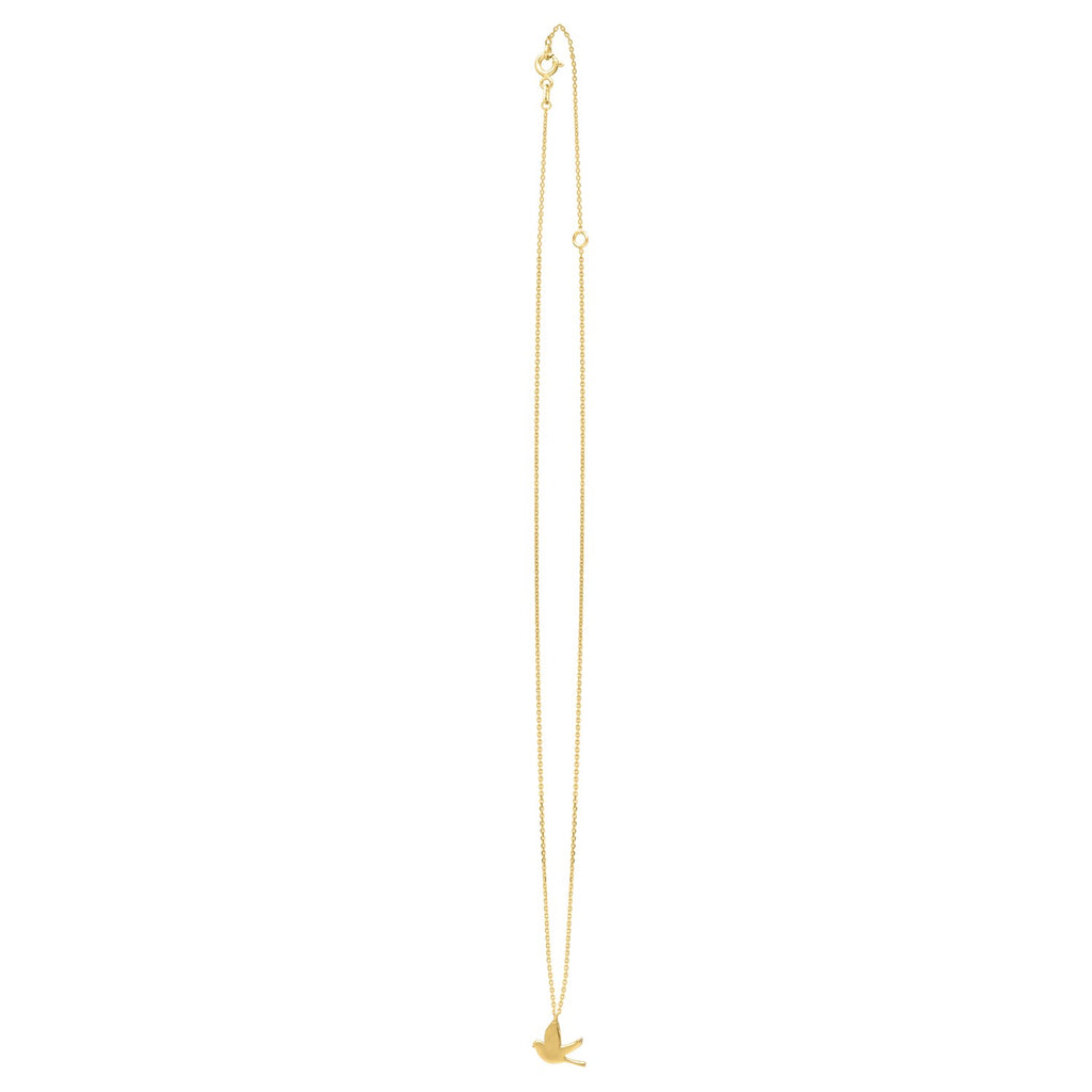Dove Necklace in 14K Yellow Gold