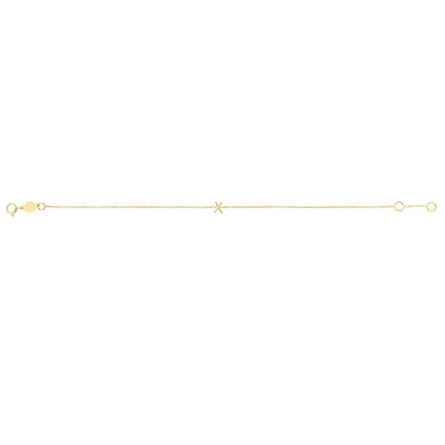 14K Yellow Gold Mini Initial X Bracelet