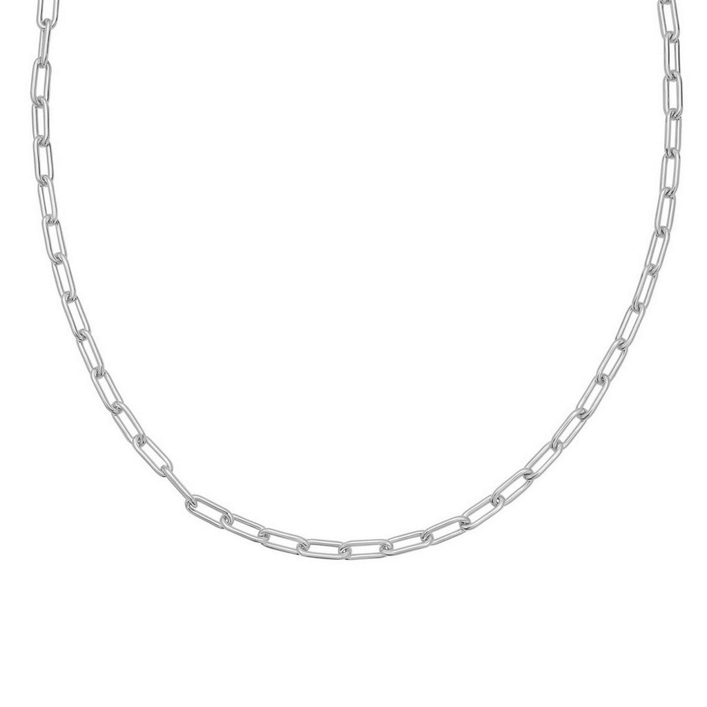 Sterling Silver Rhodium Plated Round Link Paperclip Chain (5.20 mm)