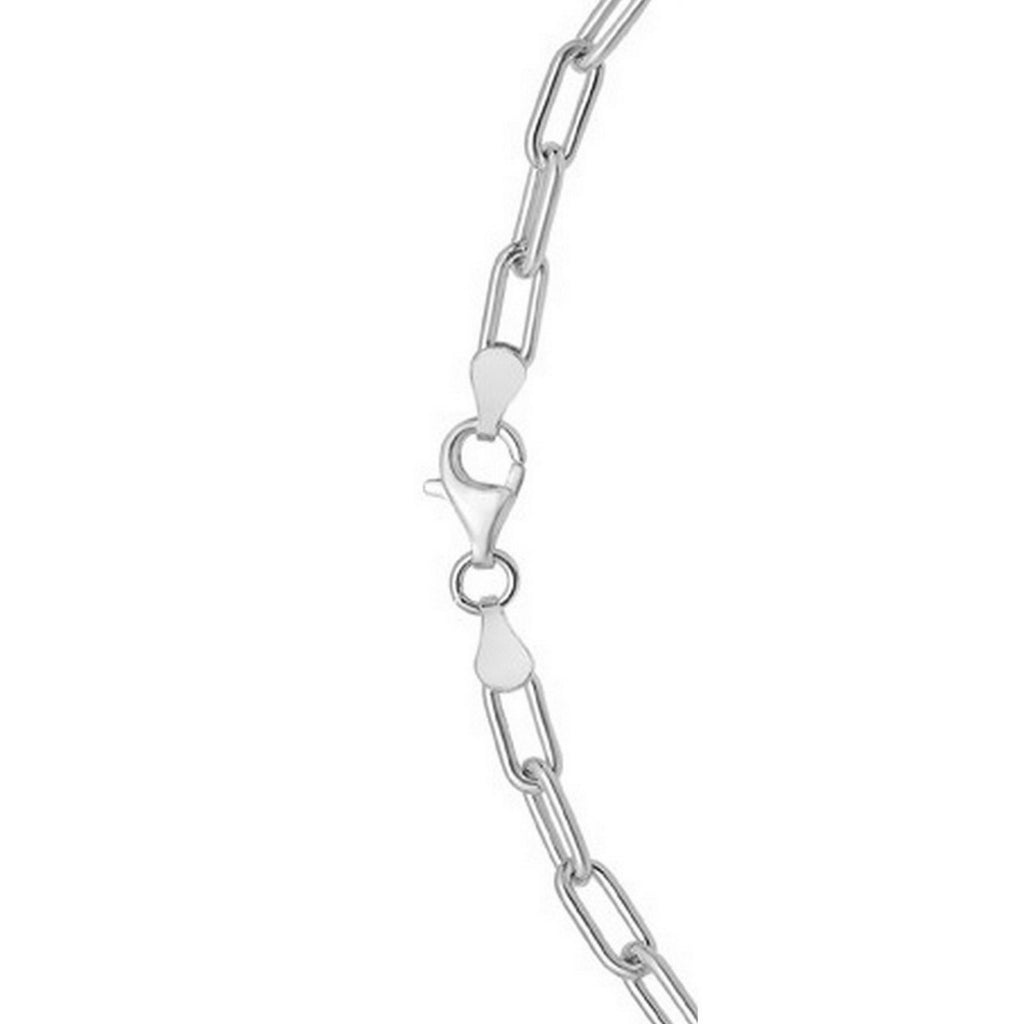 Sterling Silver Rhodium Plated Round Link Paperclip Chain (5.20 mm)
