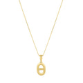 Polished Puff Mariner Link Necklace in 14K Yellow Gold