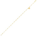 14K Yellow Gold Dangle Heart and Bead Station Anklet