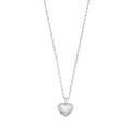 Sterling Silver Rhodium Plated Heart Locket Necklace