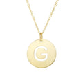 14K Yellow Gold Disc Initial G Pendant