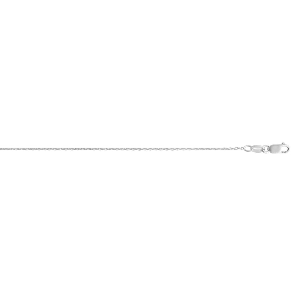 Sterling Silver Rhodium Plated Machine Rope Chain (1.06 mm)
