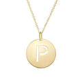 14K Yellow Gold Disc Initial P Pendant