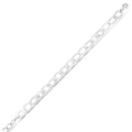 Sterling Silver Rhodium Plated Italian Oval Link Bracelet (8.70 mm)