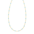 Sterling Silver Gold Plated Blue Enamel Beaded Necklace