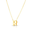 14K Yellow Gold Yours Truly Block Letter Initial R Necklace