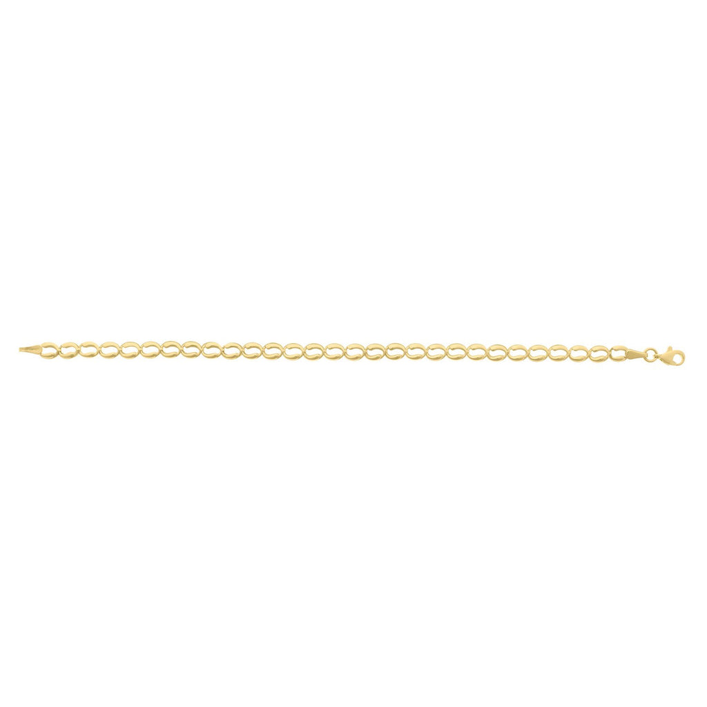 10K Yellow Gold Fancy Open Oval Link Bracelet