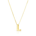 14K Yellow Gold Yours Truly Block Letter Initial L Necklace