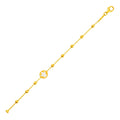 14k Yellow Gold Childrens Bracelet with Angel and Beads (6.00 mm)