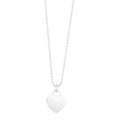 Sterling Silver Rhodium Plated Heart Charm Necklace