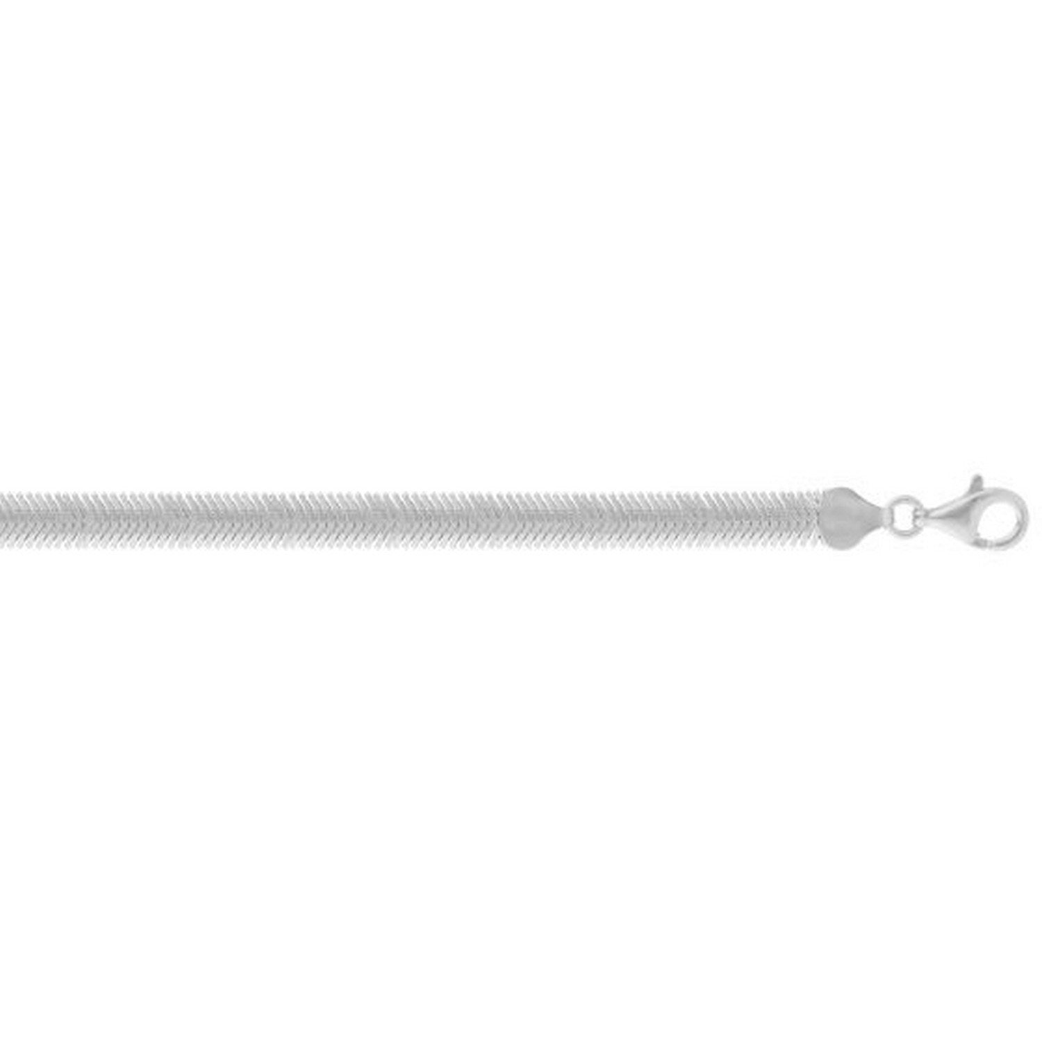 Sterling Silver Rhodium Plated Oval Snake Chain (6.40 mm)