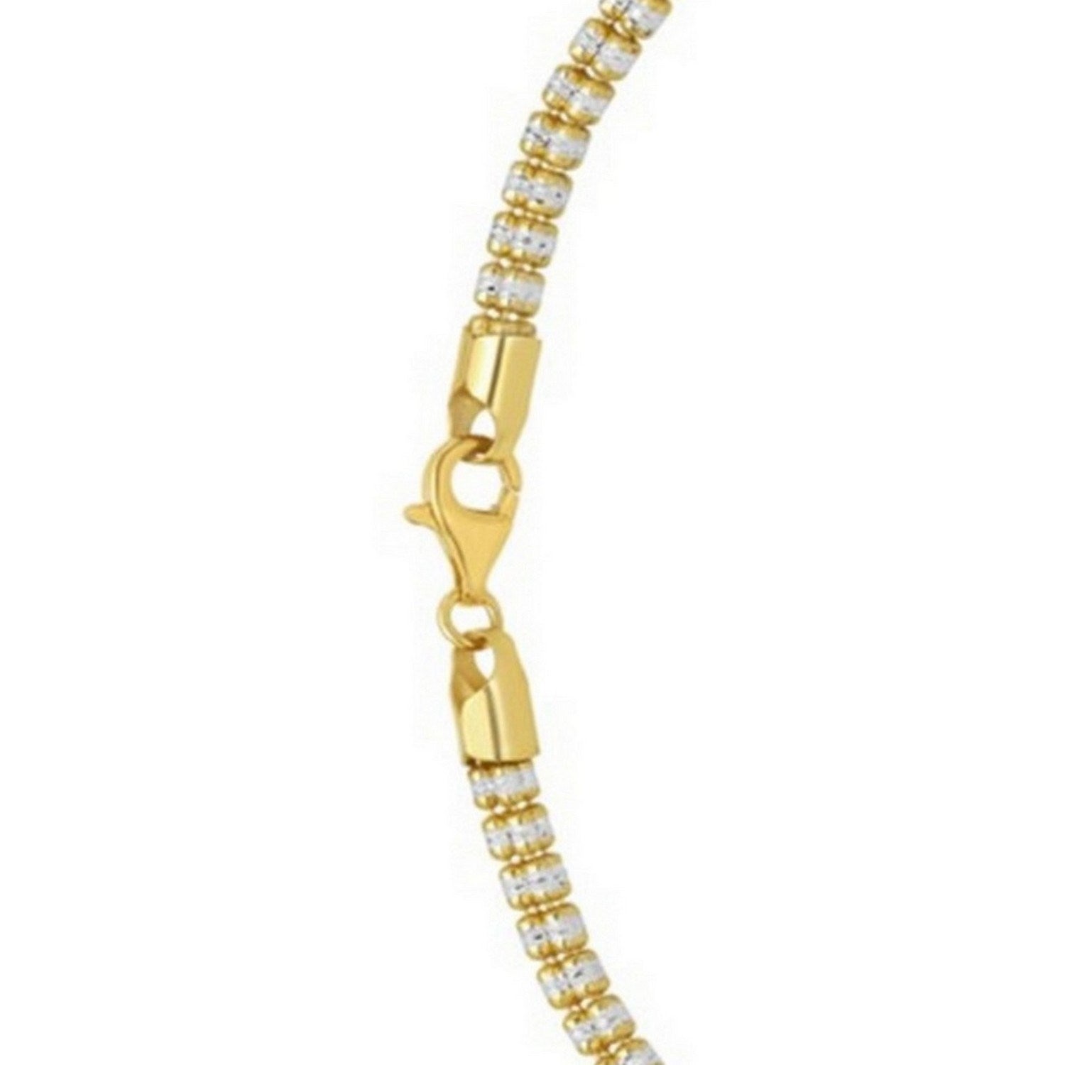 Sterling Silver with Gold Plated Ice Barrel Chain (4.00 mm)